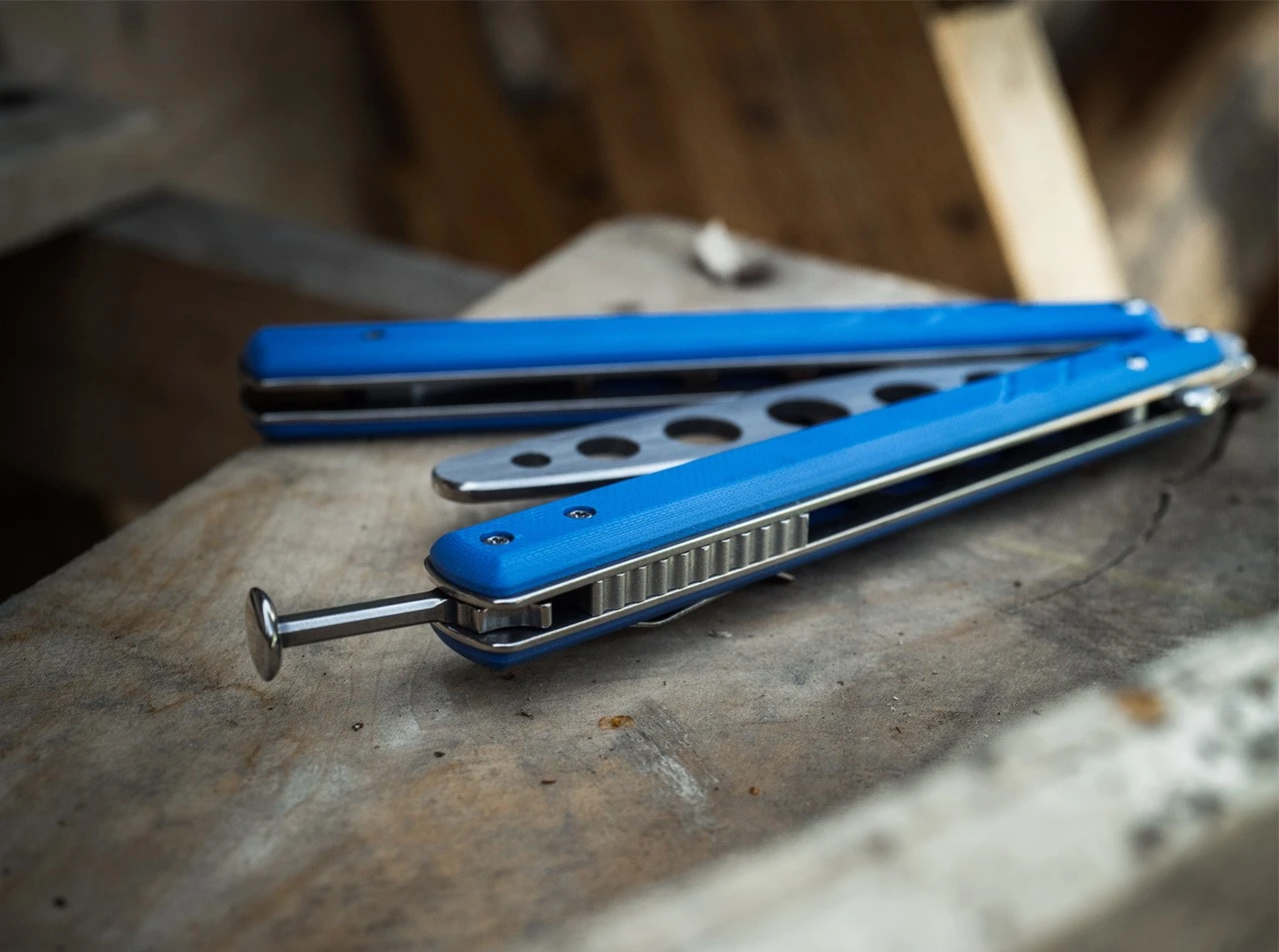 BHQ Balisong Trainer Blue 9 BHQ Balisong Trainer Blue – Bild 7