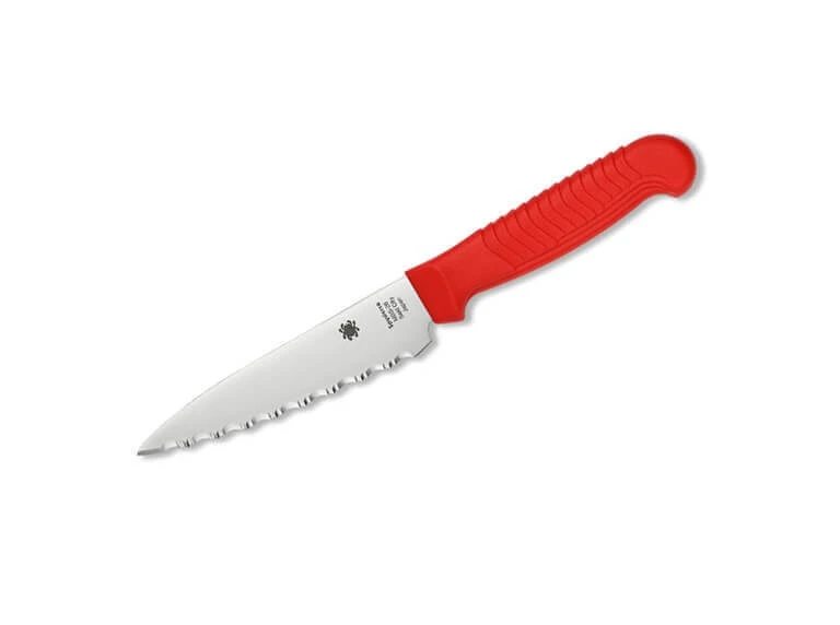 Spyderco Spickmesser 4.5" Serrated Rot 3 Spyderco Spickmesser 4.5" Serrated Rot